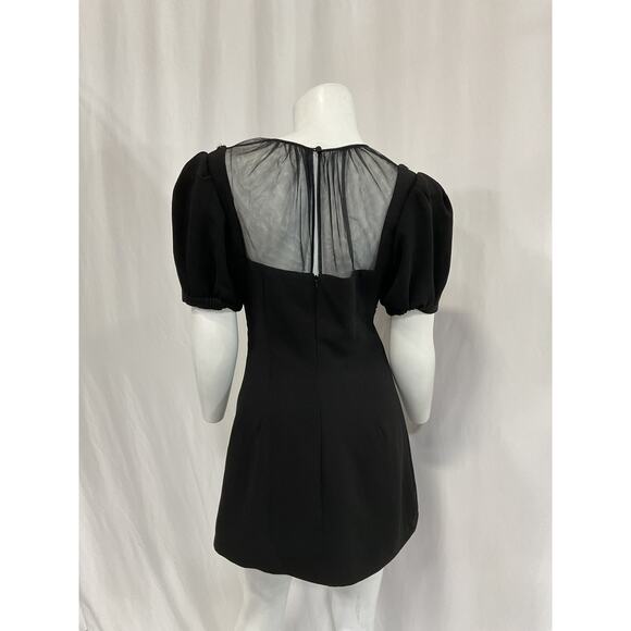 Self-Portrait 'Embellished' Black Crepe Mini Dress Size 6 - Picture 3 of 5